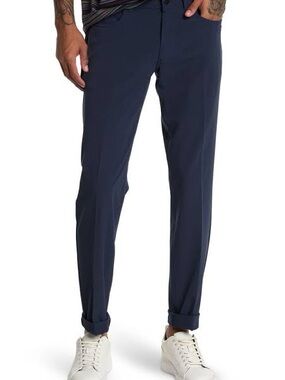 14th & Union Men's Navy Performance Slim Straight Pants NWT